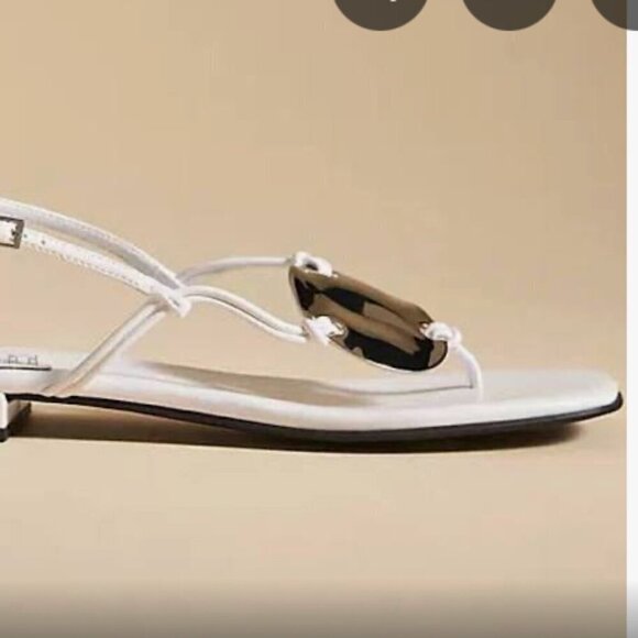 NIB Jeffrey Campbell Chance White Slingback Thong Sandals 7.5 - Picture 3 of 9